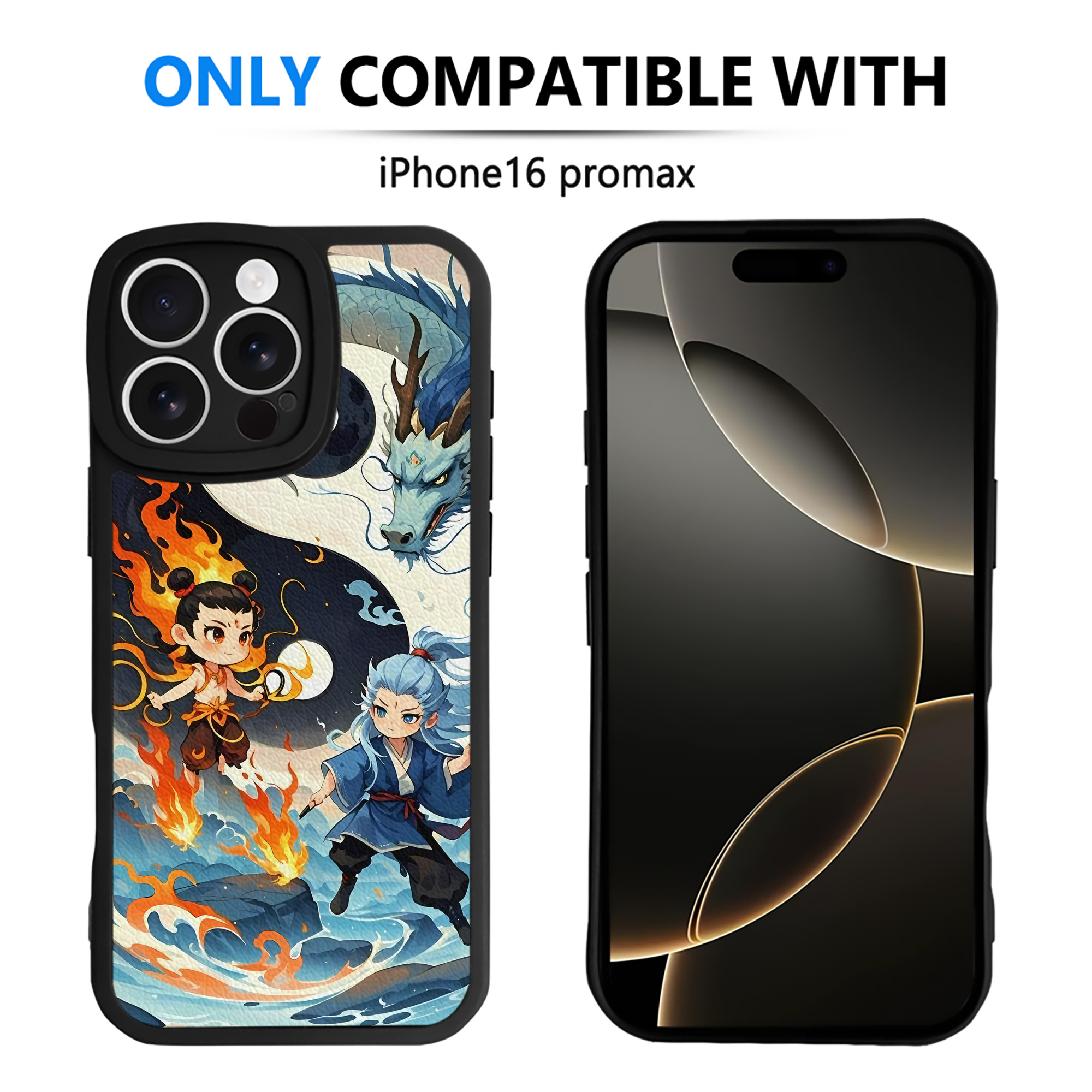 （画像用） Ne Zha 2 ナタ 魔童の大暴れ 【iPhone 16シリーズ対応】シリコンスマホケース（レザー調） 材質：シリコン